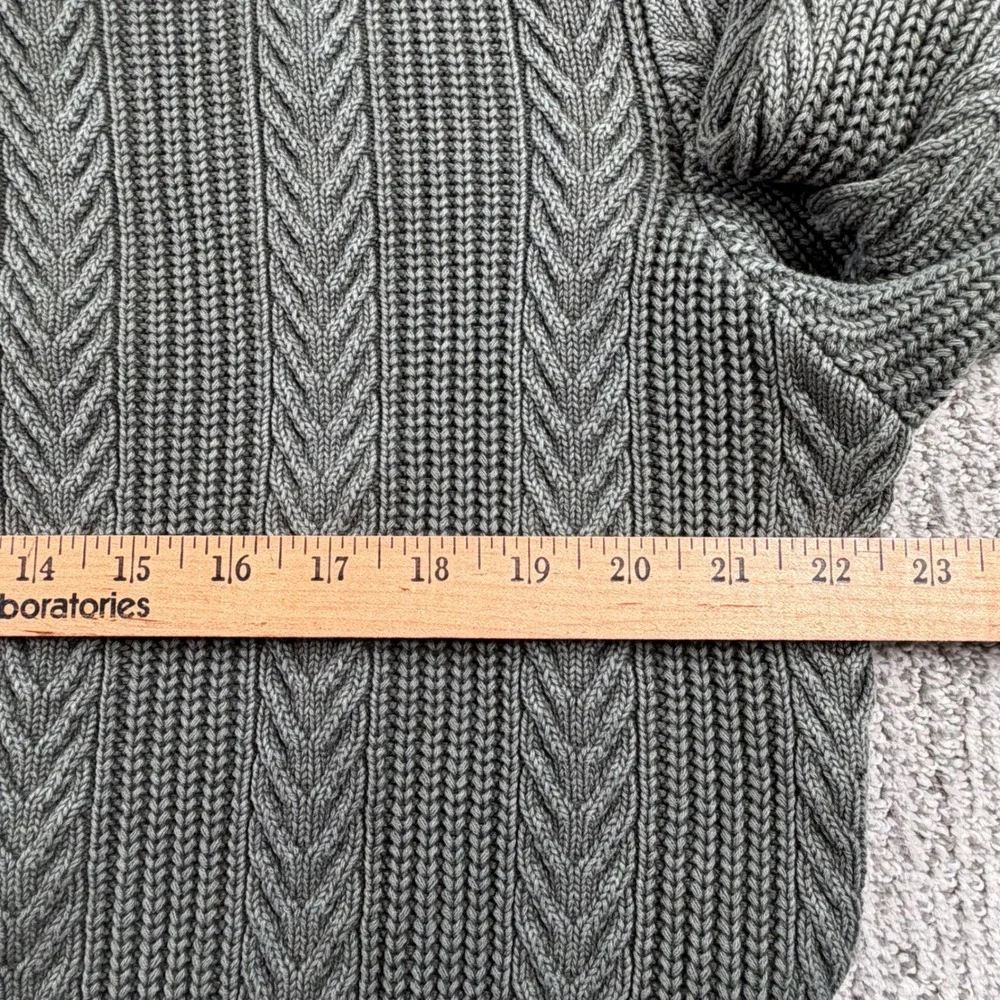 Carbon 2 Cobalt Sweater Mens XL Green Full Zip Cable Knit Sherpa Collar 155171